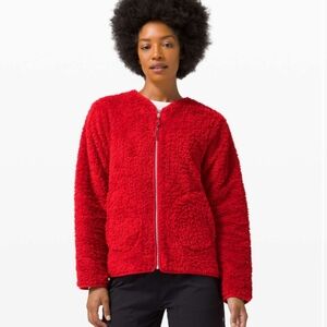 Lululemon Women's Oh So Sherpa Full Zip Red ♥️ Size 4